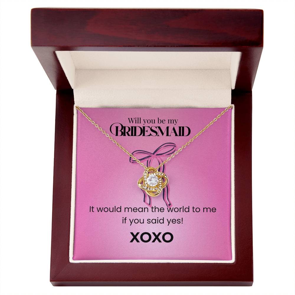 Bridesmaid - XOXO - Love Knot Necklace