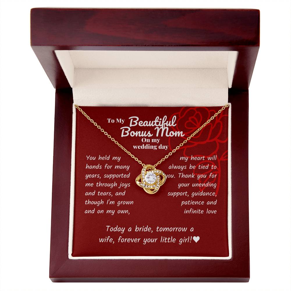 Step mom - You held my hands - Love Knot Necklace