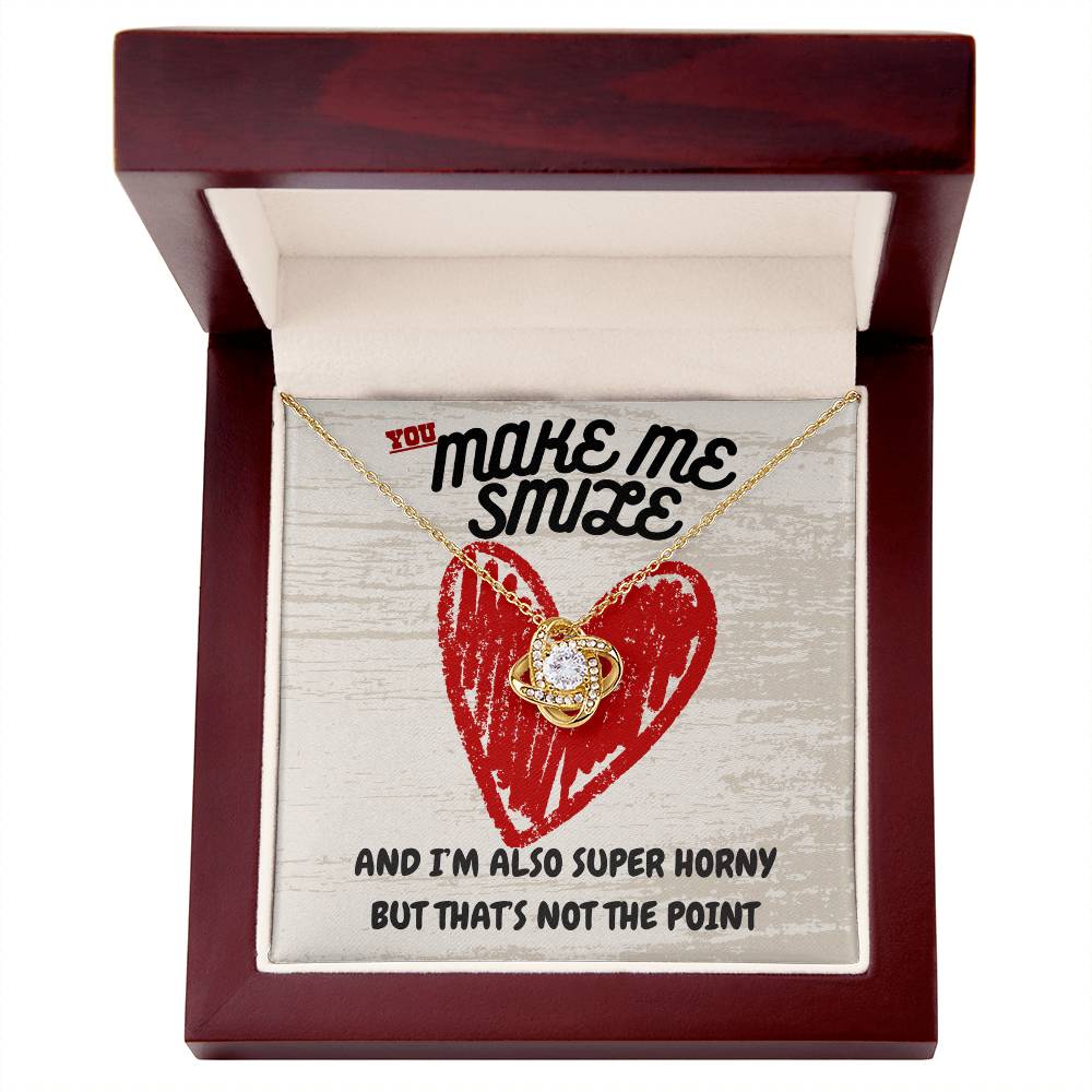 Love - You make me smile - Love Knot Necklace