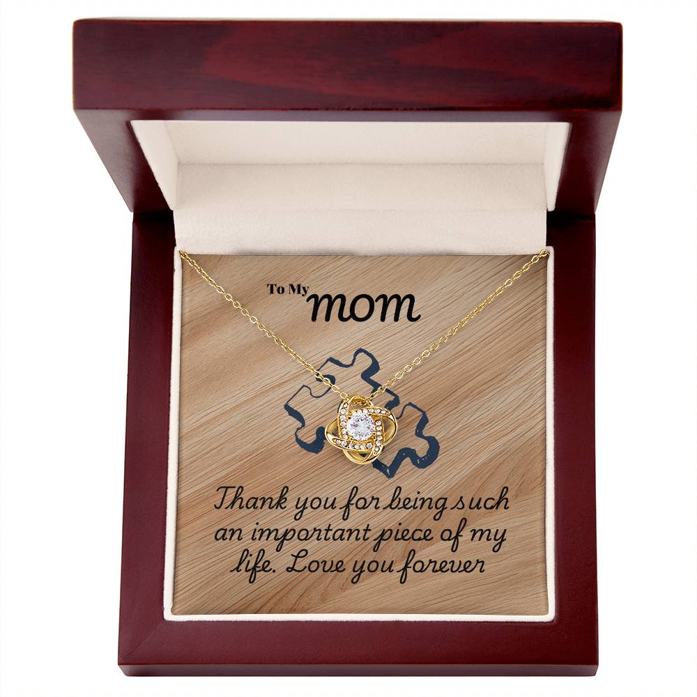 Mom - Thank you - Love Knot Necklace