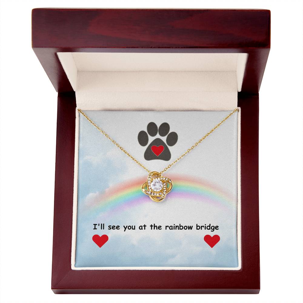 In memory - I'll see you - Love Knot Necklace