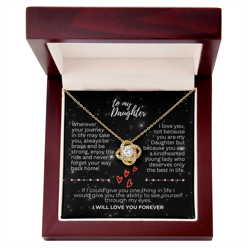 To Daughter - Wherever your journey - Love Knot Necklace