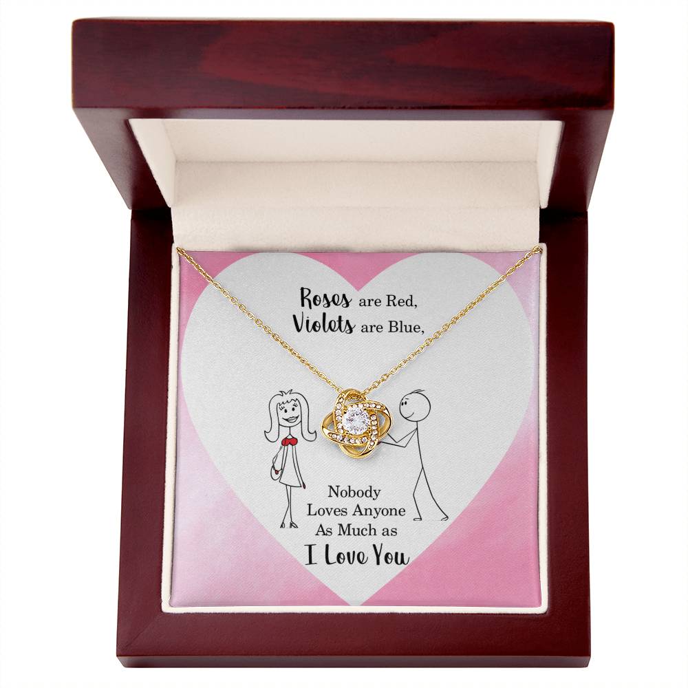 To love - Roses are red - Love Knot Necklace