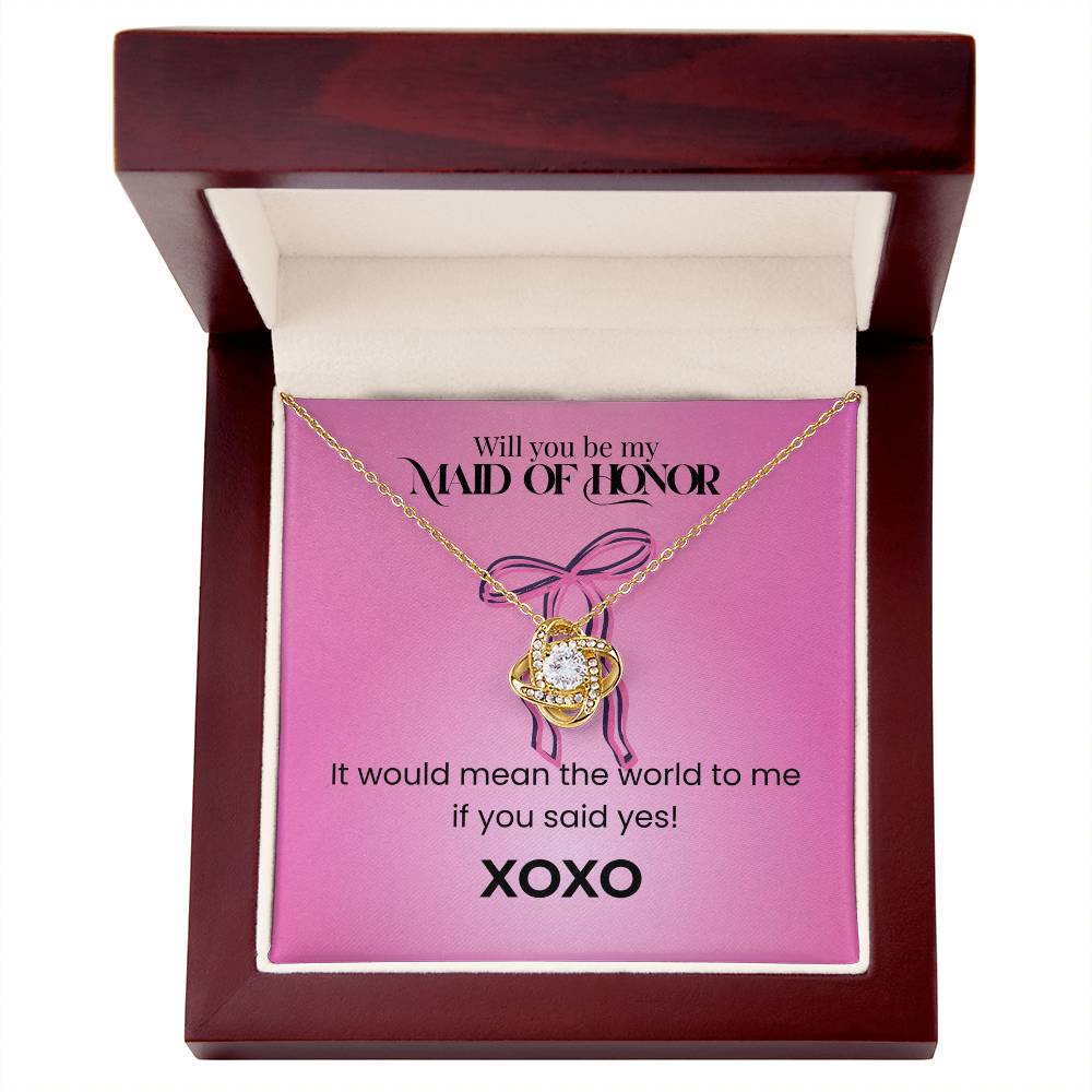 Maid of Honor - XOXO - Love Knot Necklace