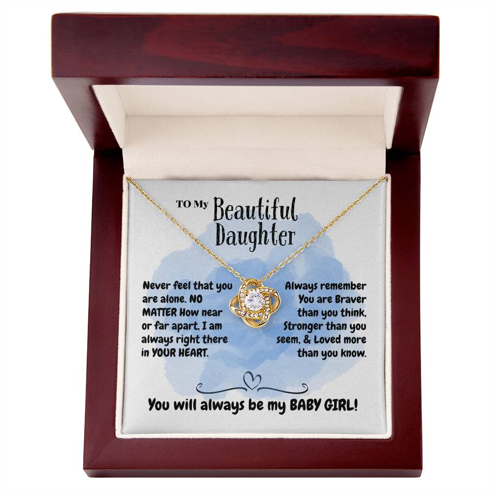 daughter - Never feel - Love Knot Necklace
