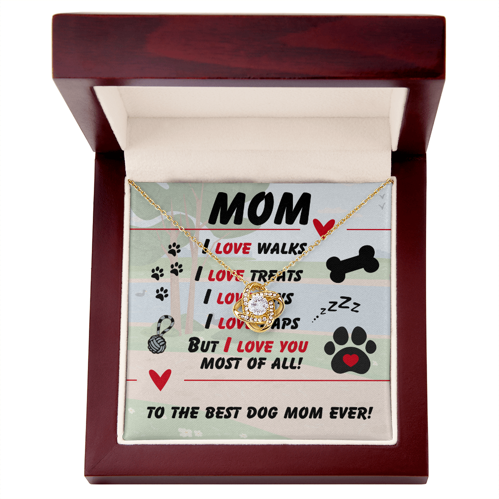 Mom - I love walks - Love Knot Necklace