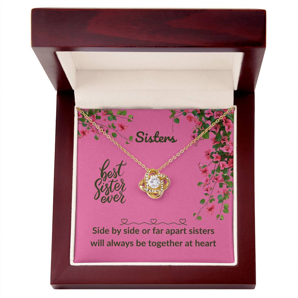 Sister - Side by side - Love Knot Necklace