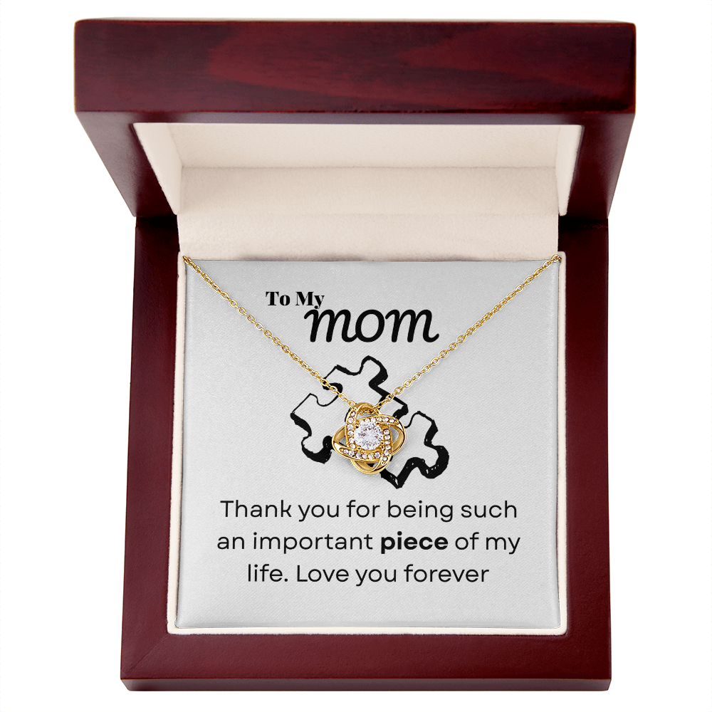 To my mom - Thank you - Love Knot Necklace