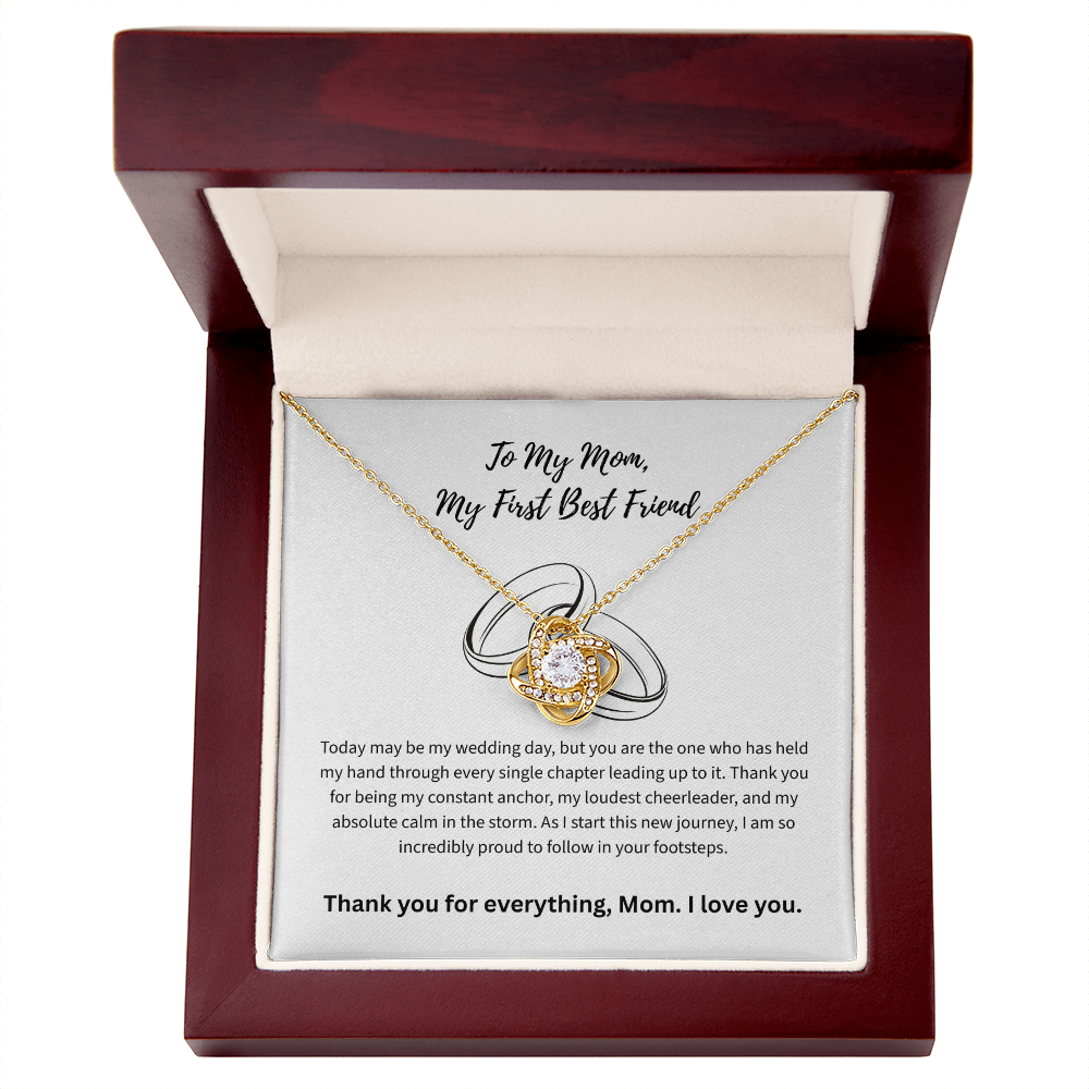 The "First Best Friend" Mother of the Bride Love Knot Necklace