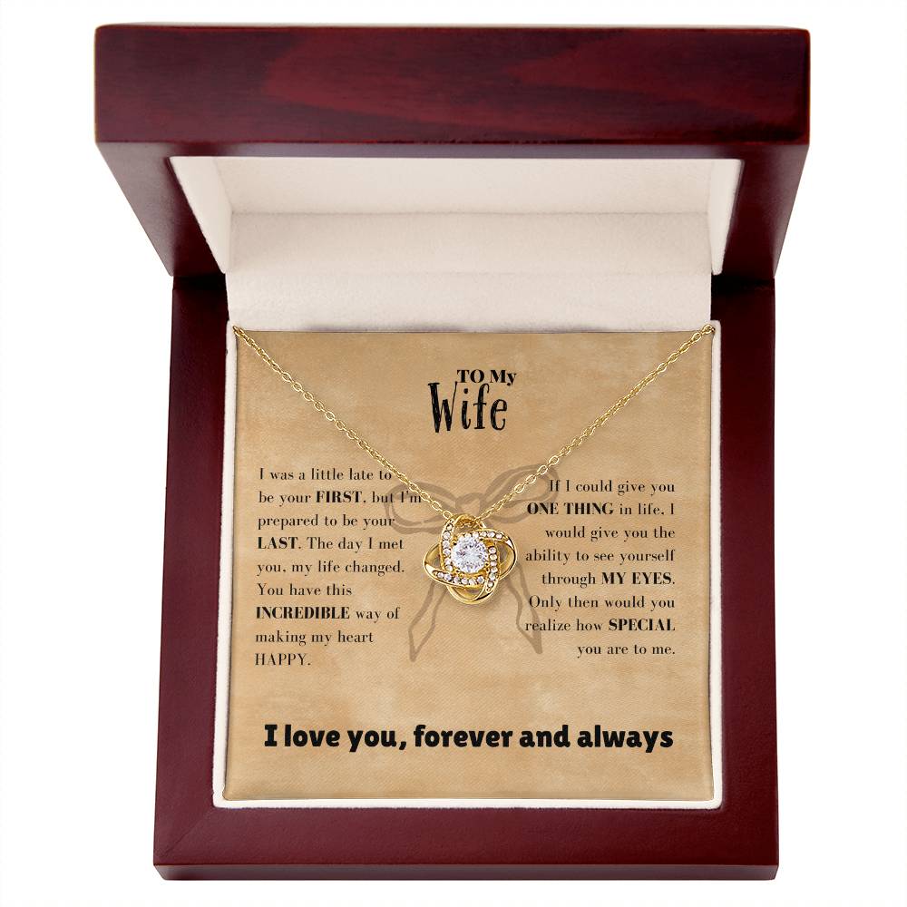Wife - I was - Love Knot Necklace