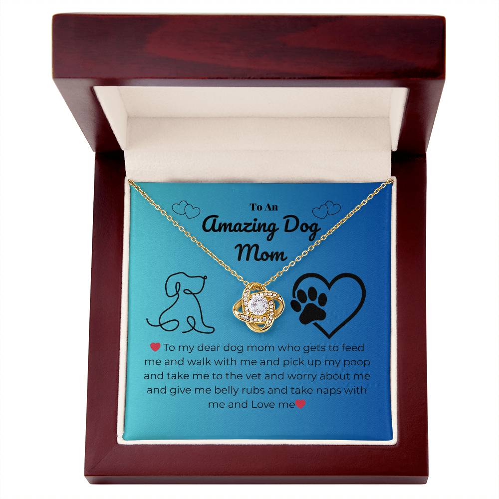 Pet mom - To my dear dog mom - Love Knot Necklace
