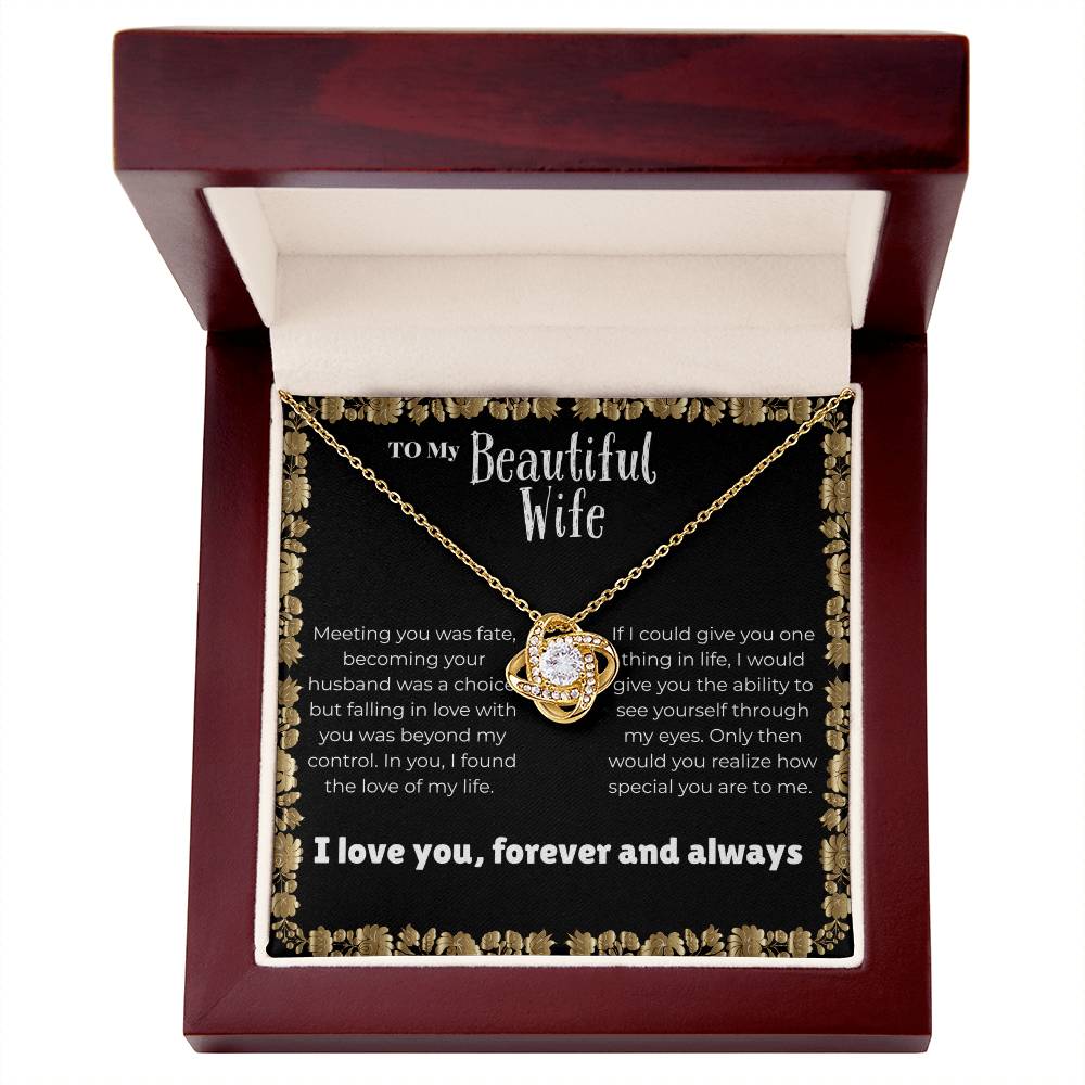 Wife - Meeting you - Love Knot Necklace