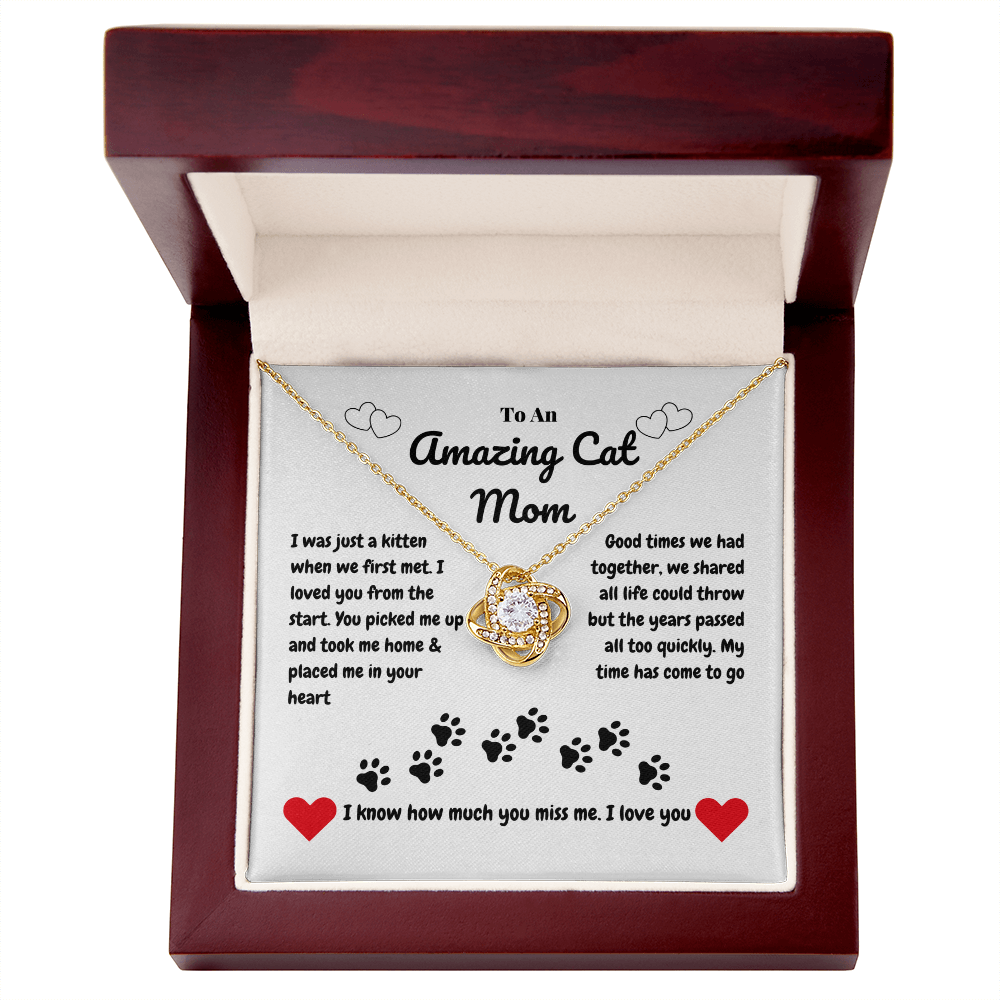 Pet mom - I was just a kitten - Love Knot Necklace