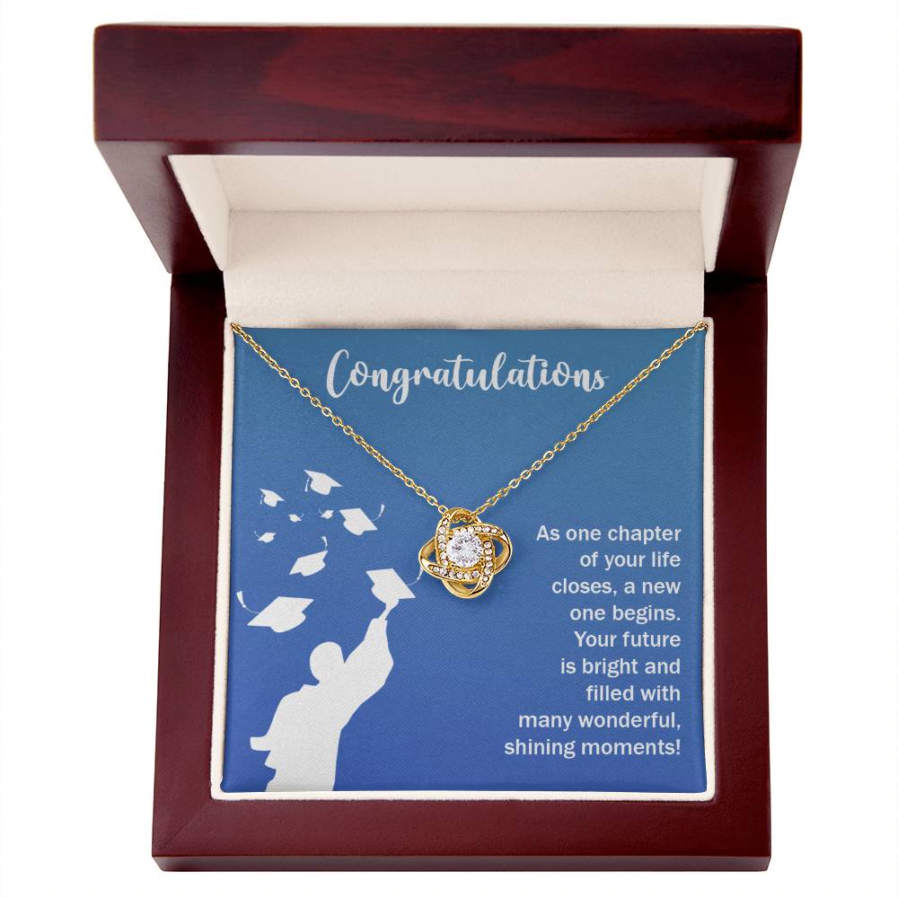 Graduation - As one chapter - Love Knot Necklace