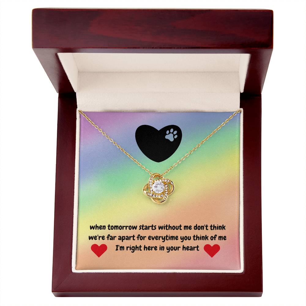 In memory - when tomorrow starts - Love Knot Necklace