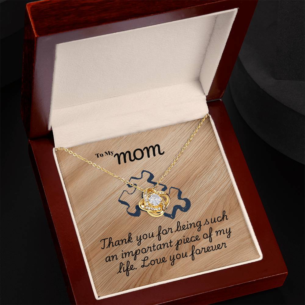 Mom - Thank you - Love Knot Necklace