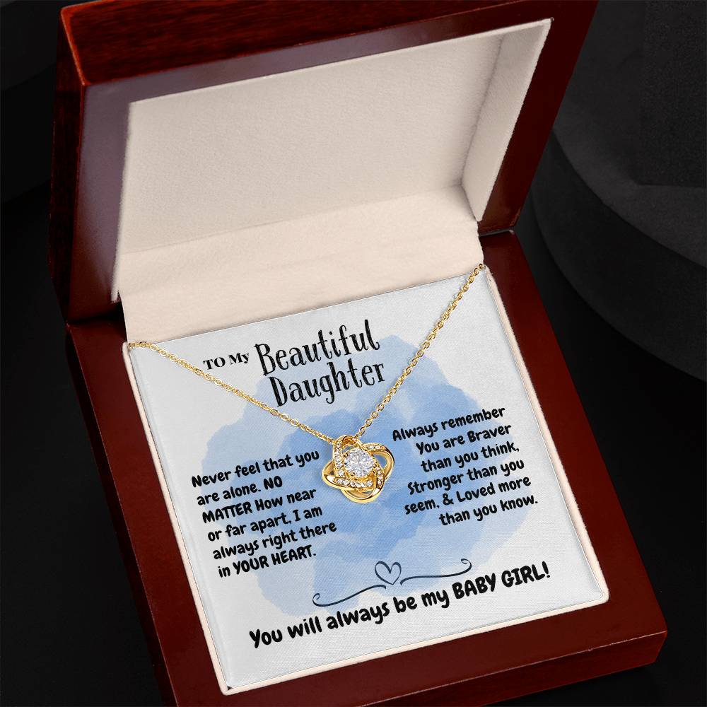 daughter - Never feel - Love Knot Necklace