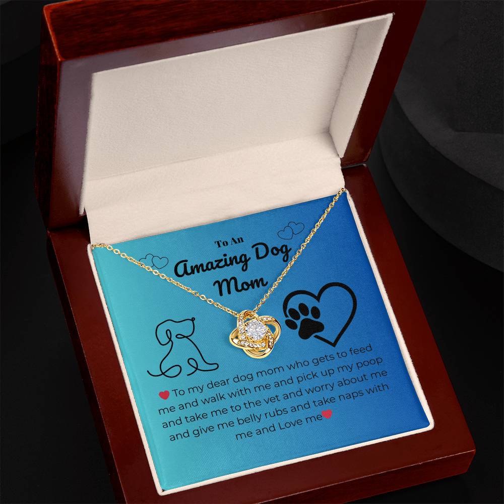 Pet mom - To my dear dog mom - Love Knot Necklace