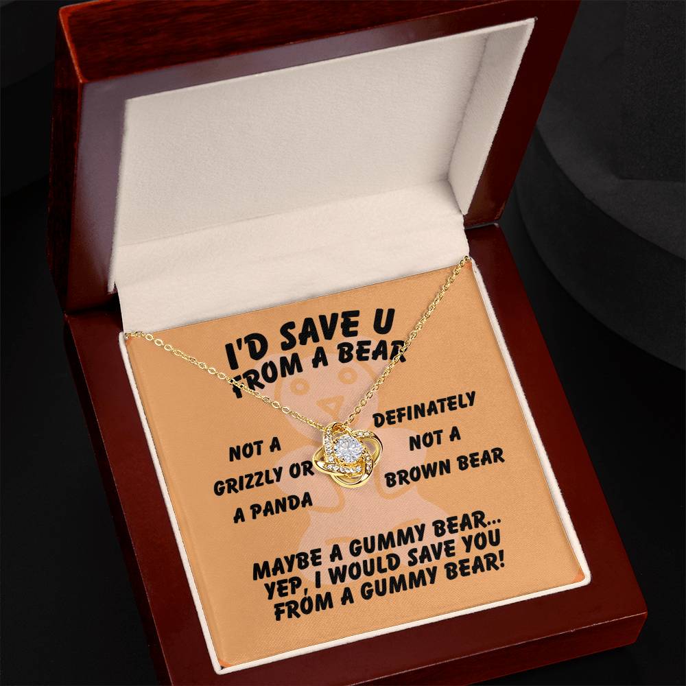 I'd save U - From a bear - Love Knot Necklace