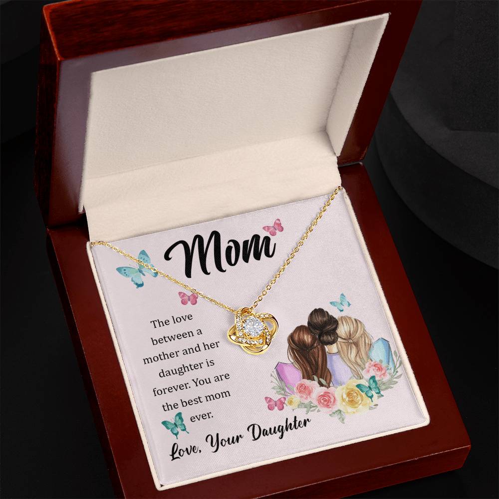 To Mom - The love between - Love Knot Necklace