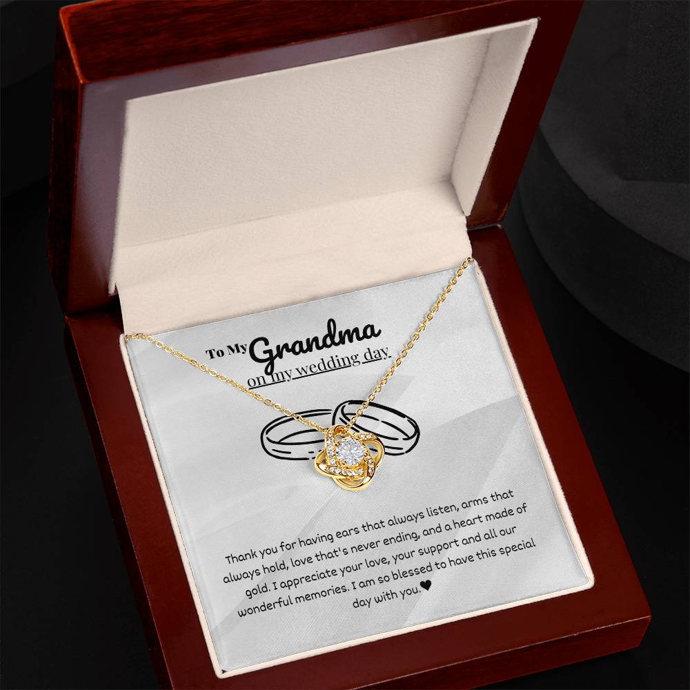 Grandmother - Thank you - Love Knot Necklace
