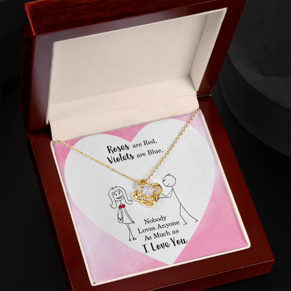 To love - Roses are red - Love Knot Necklace