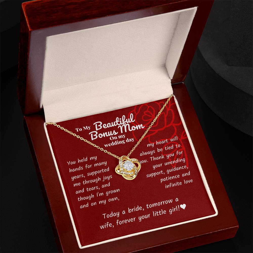 Step mom - You held my hands - Love Knot Necklace