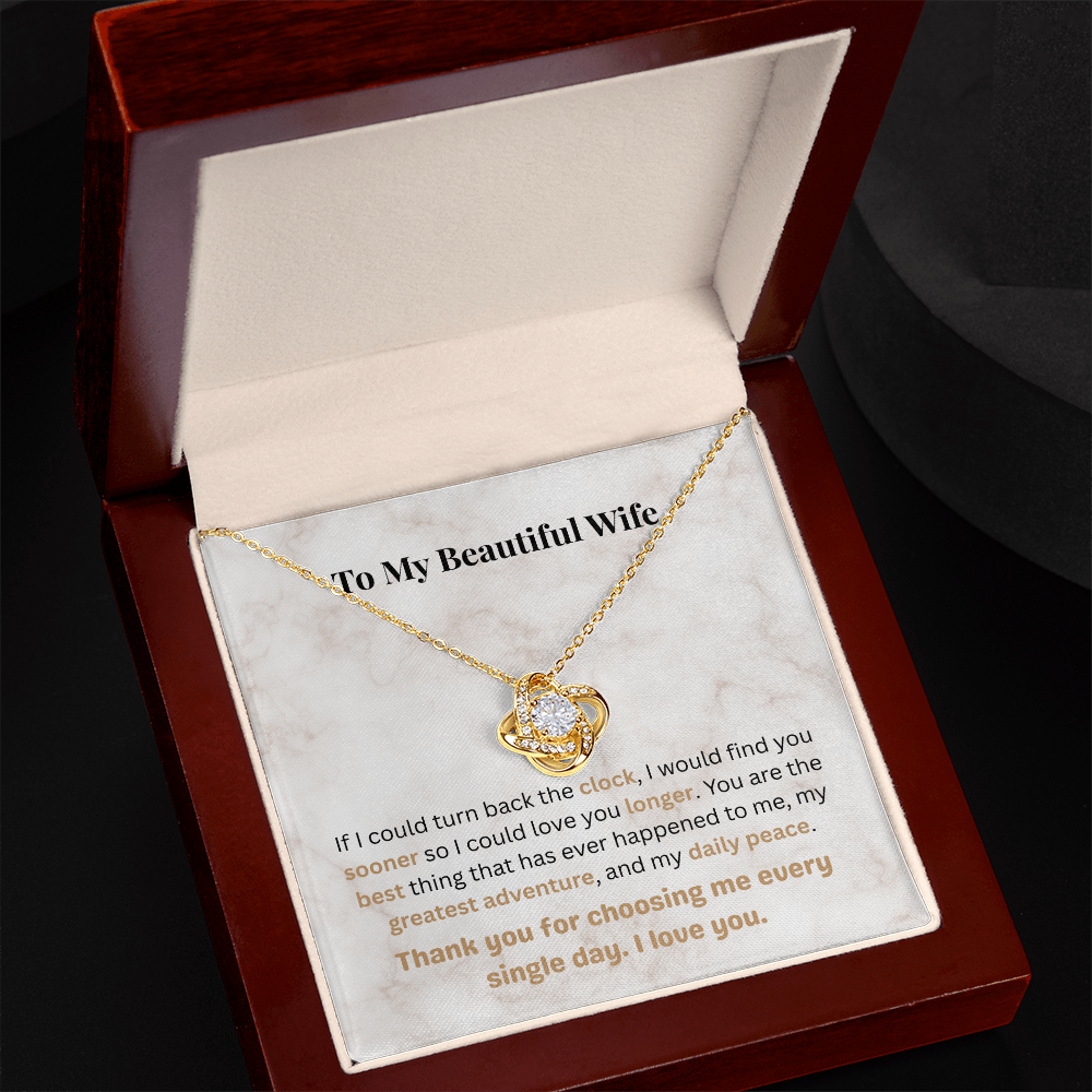 The "Deep Devotion" Interlocking Knot Necklace for Wife