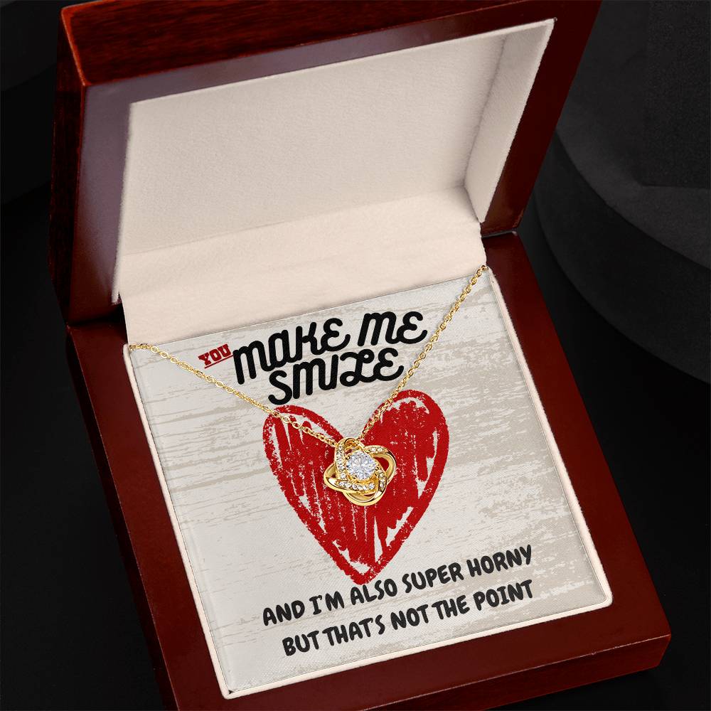 Love - You make me smile - Love Knot Necklace