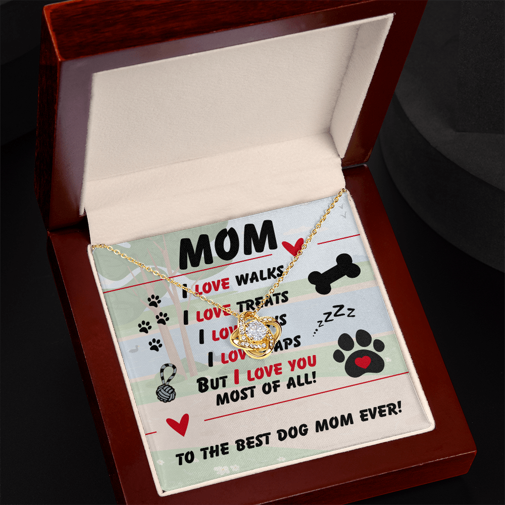 Mom - I love walks - Love Knot Necklace