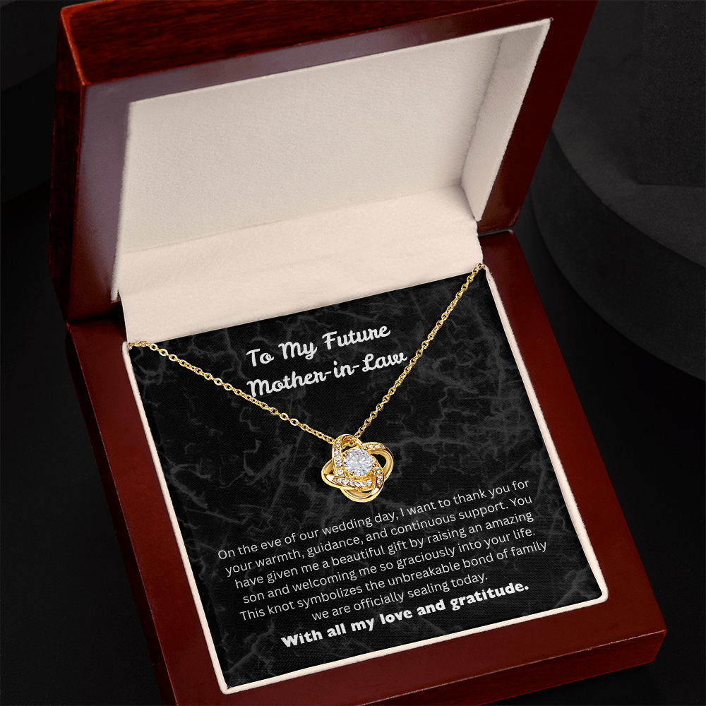 The "Elegant Gratitude" Love Knot Pendant for Future Mother-in-Law