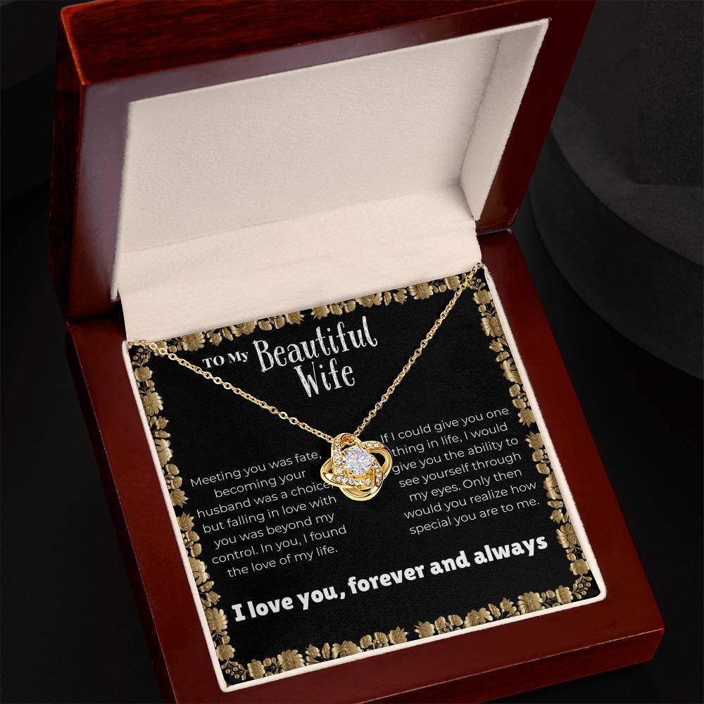 Wife - Meeting you - Love Knot Necklace