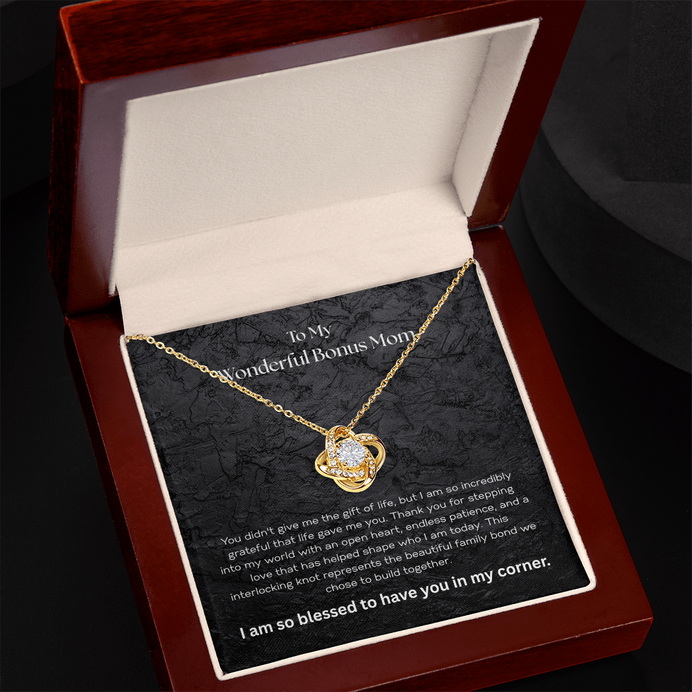 The "Family by Heart" Interlocking Knot Necklace for Bonus Mom