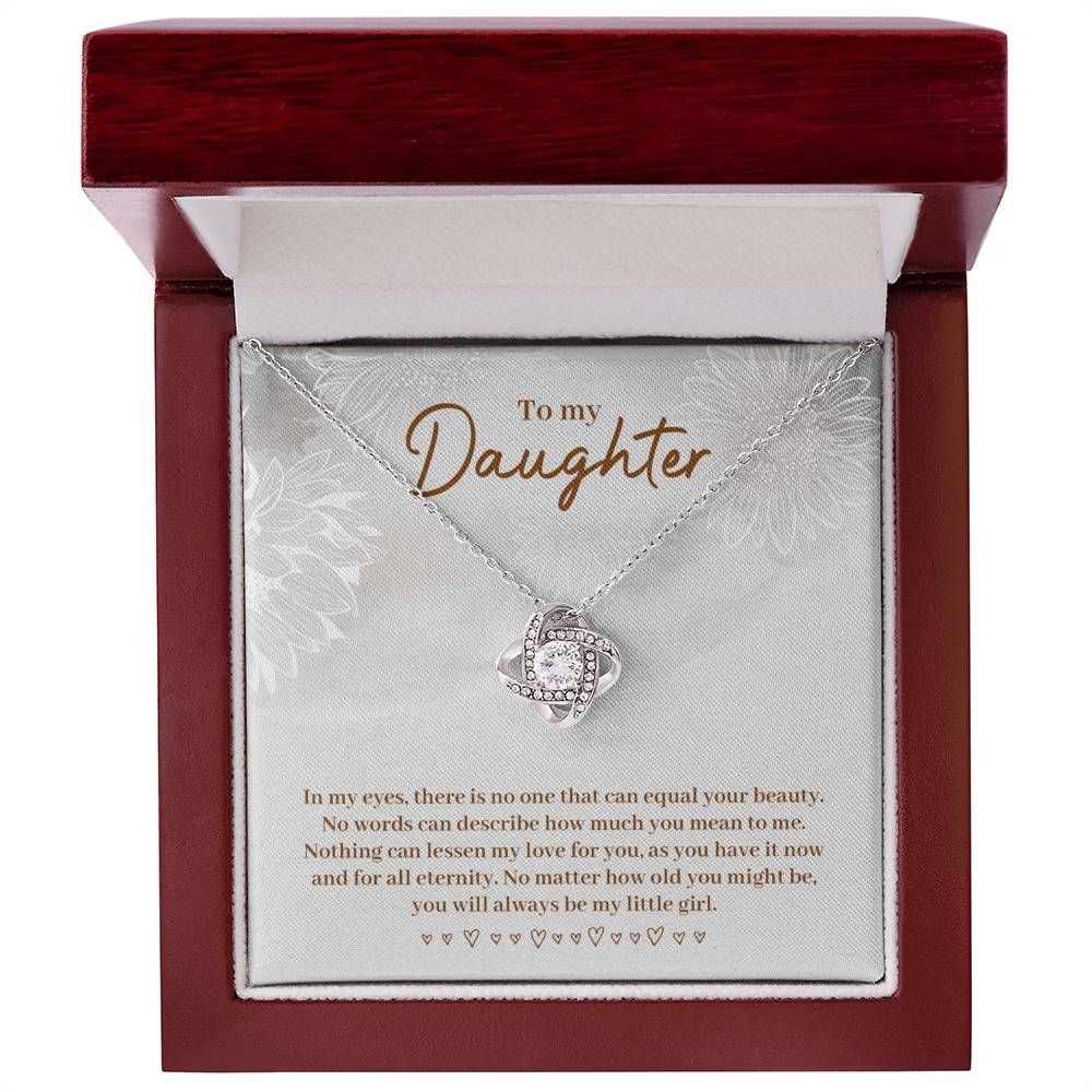 To Daughter - In my eyes - Love Knot Necklace