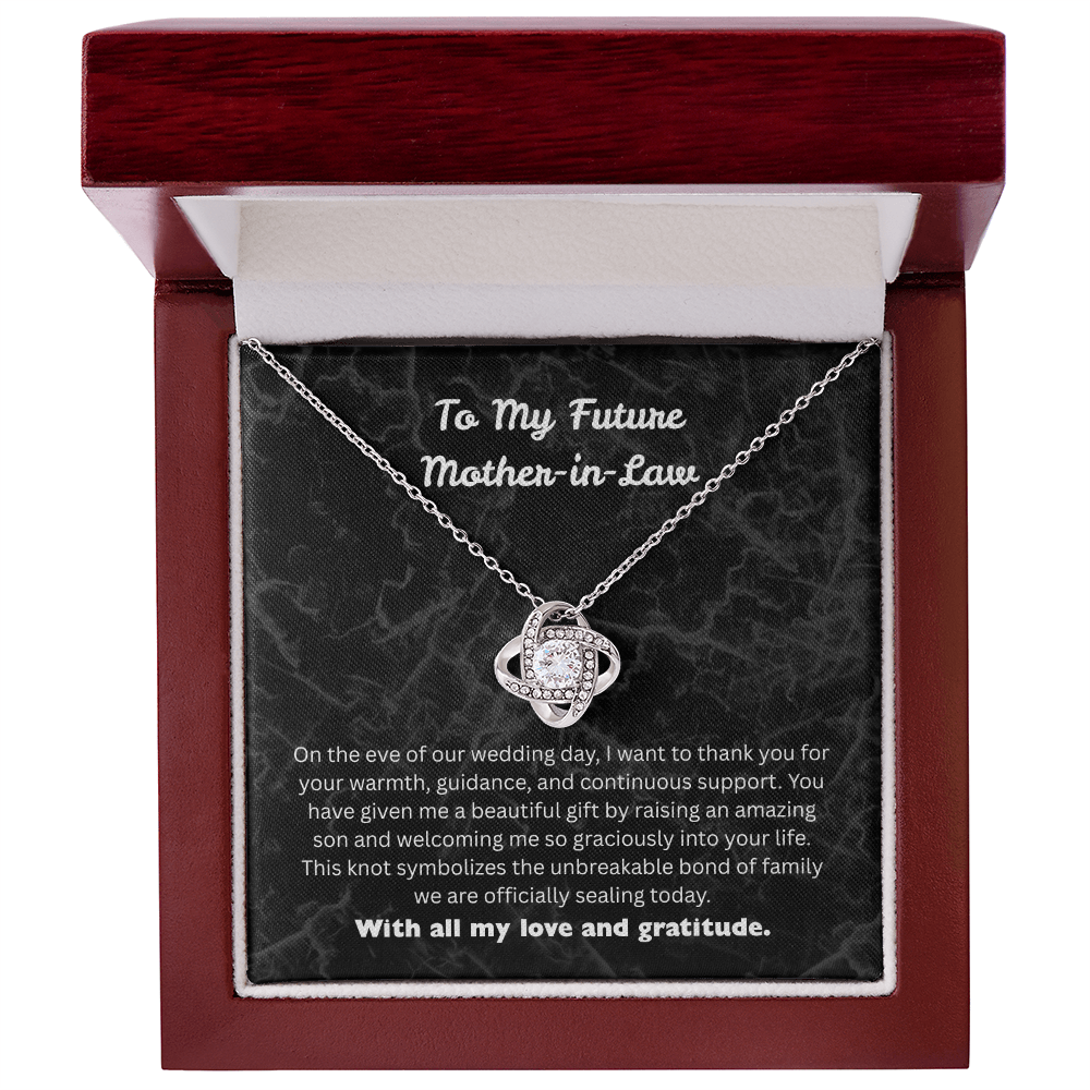 The "Elegant Gratitude" Love Knot Pendant for Future Mother-in-Law