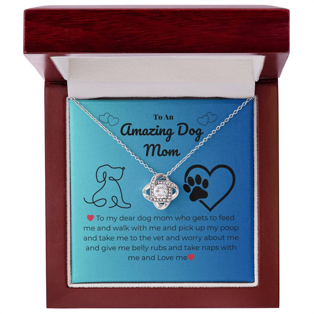 Pet mom - To my dear dog mom - Love Knot Necklace