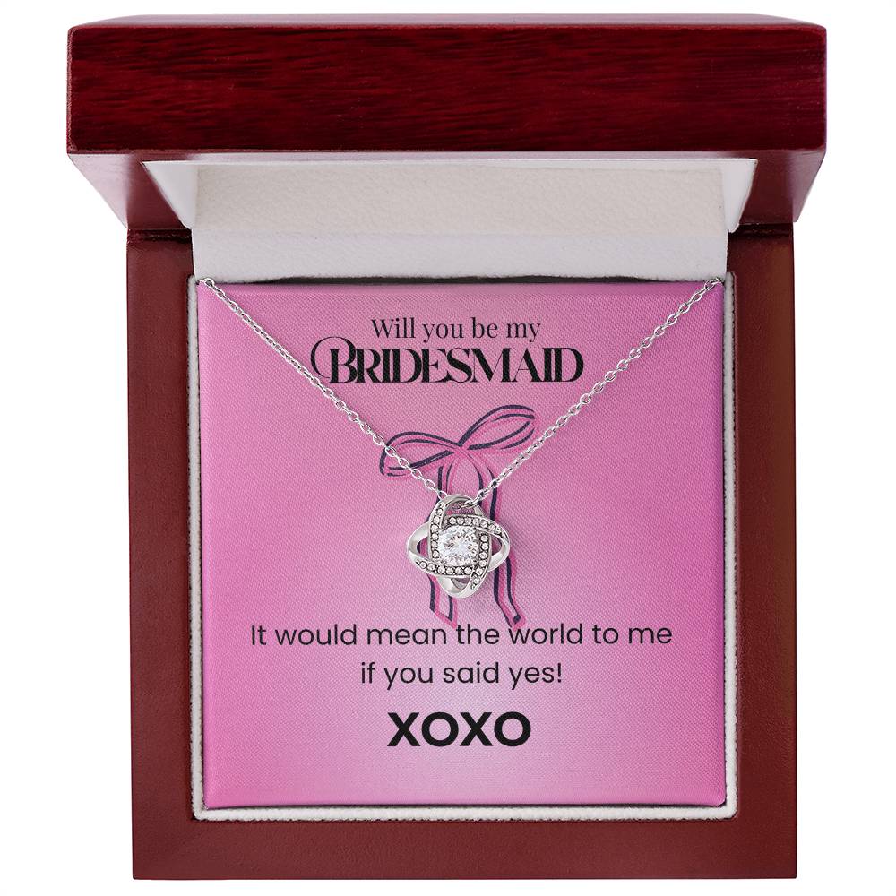 Bridesmaid - XOXO - Love Knot Necklace