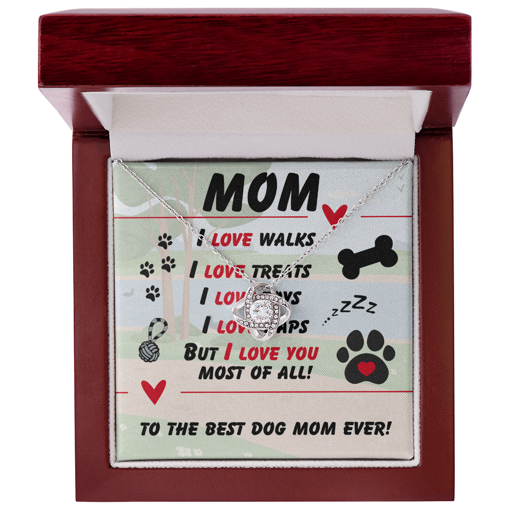 Mom - I love walks - Love Knot Necklace
