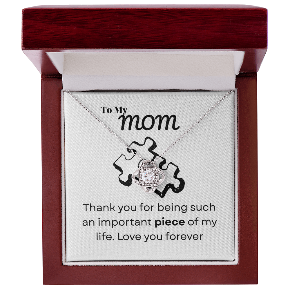 To my mom - Thank you - Love Knot Necklace