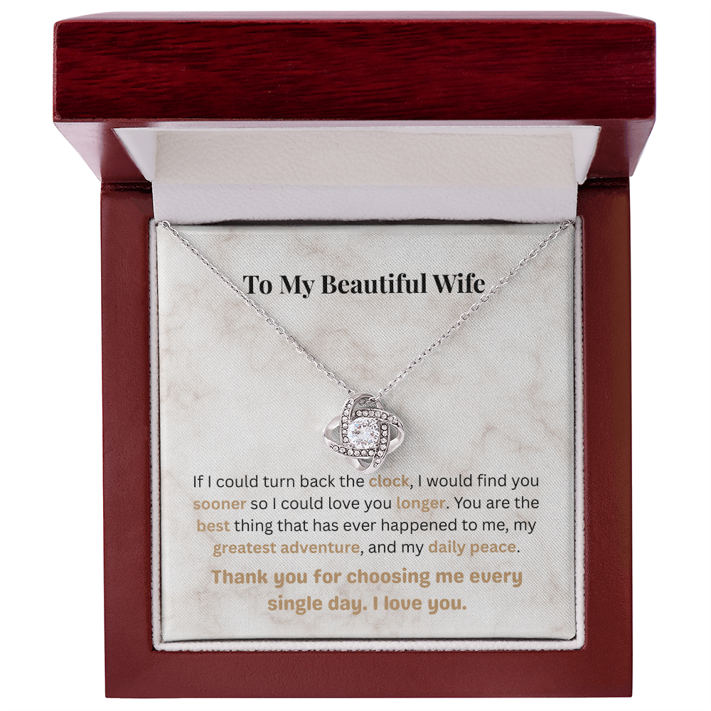 The "Deep Devotion" Interlocking Knot Necklace for Wife