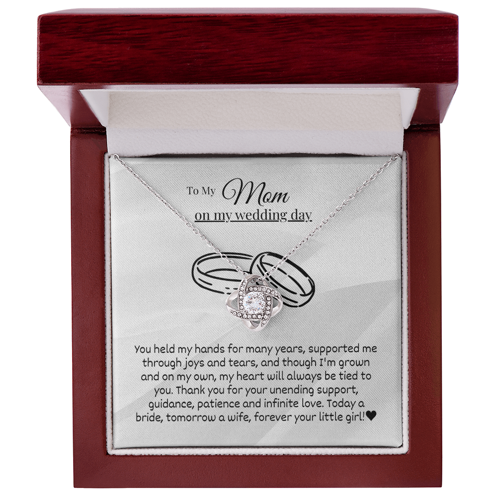 Mom - You held my hands - Love Knot Necklace