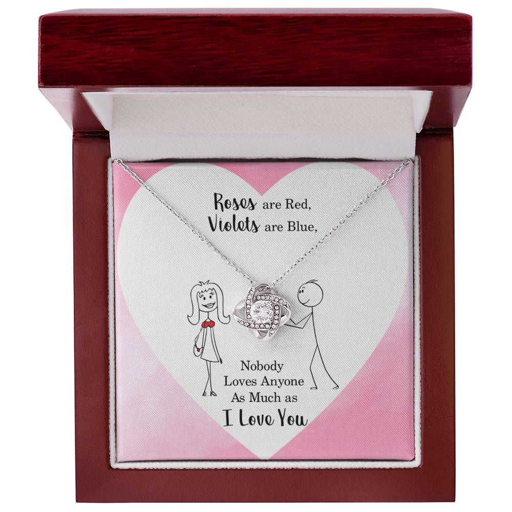 To love - Roses are red - Love Knot Necklace