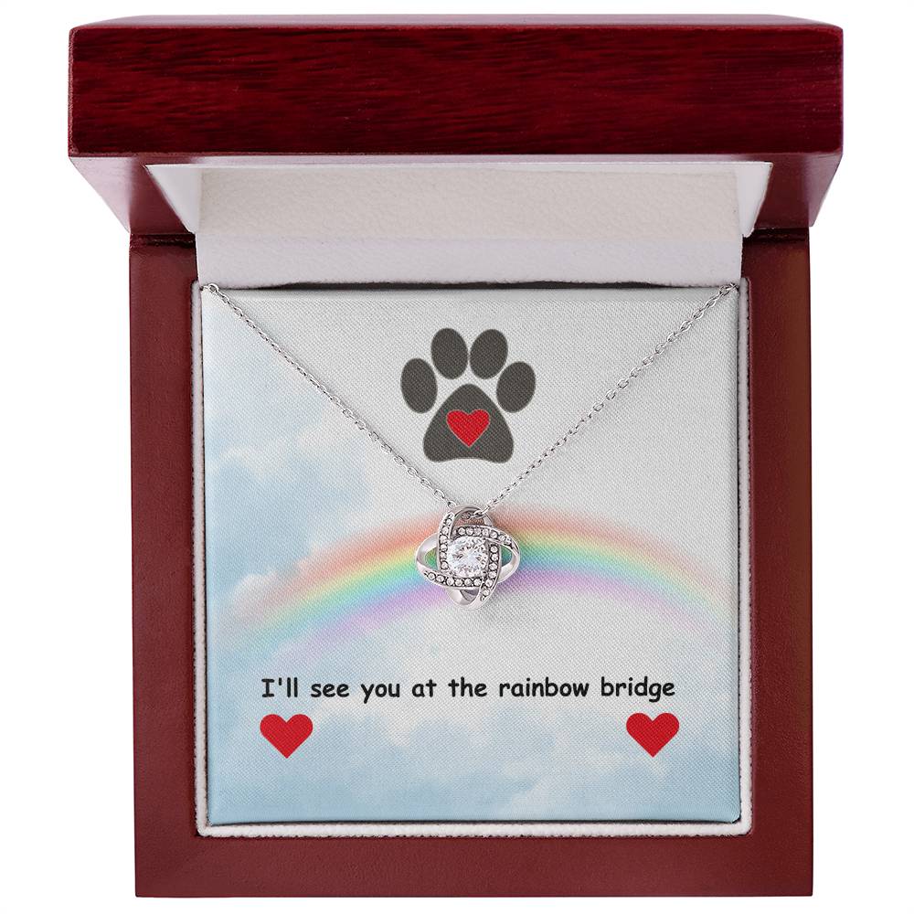 In memory - I'll see you - Love Knot Necklace