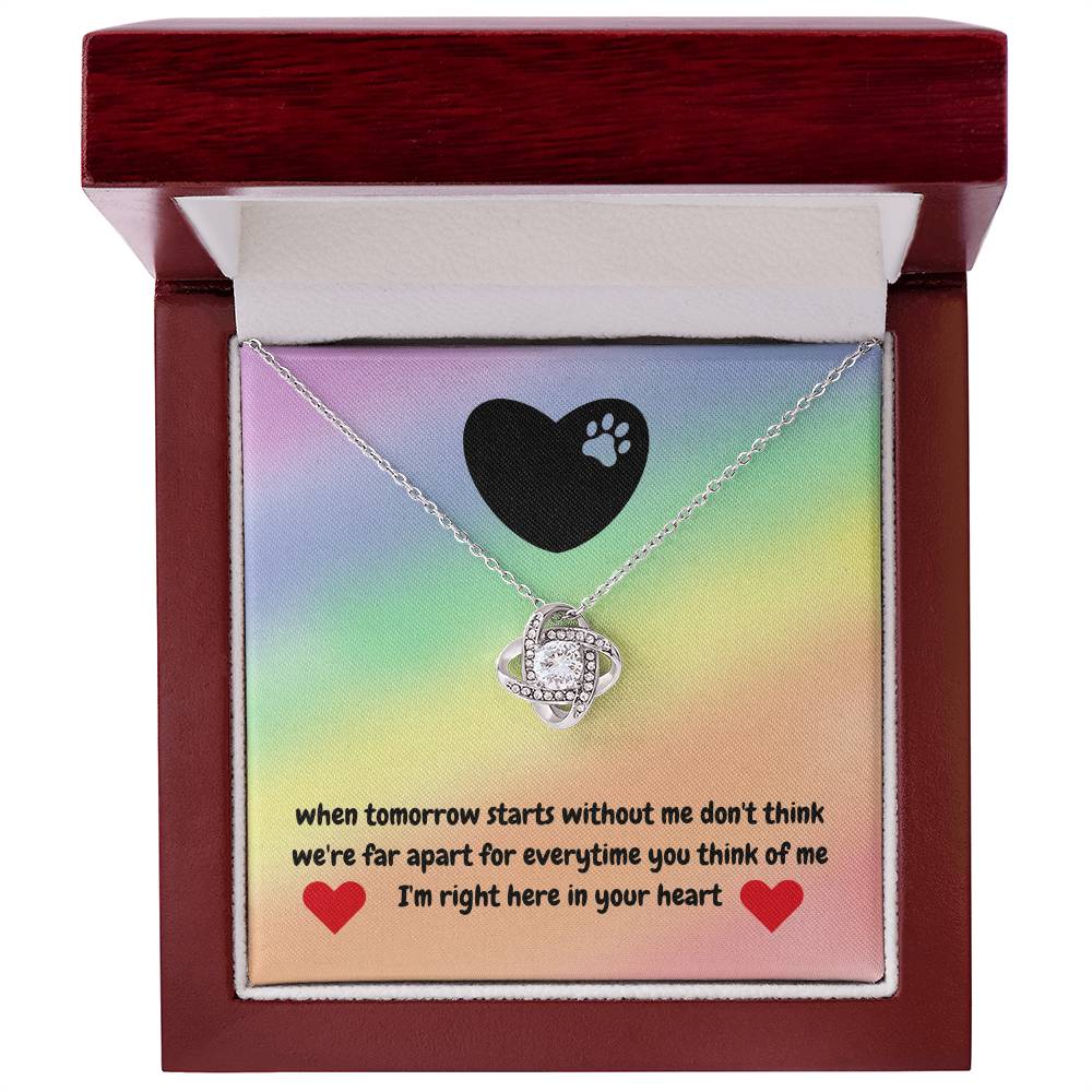 In memory - when tomorrow starts - Love Knot Necklace