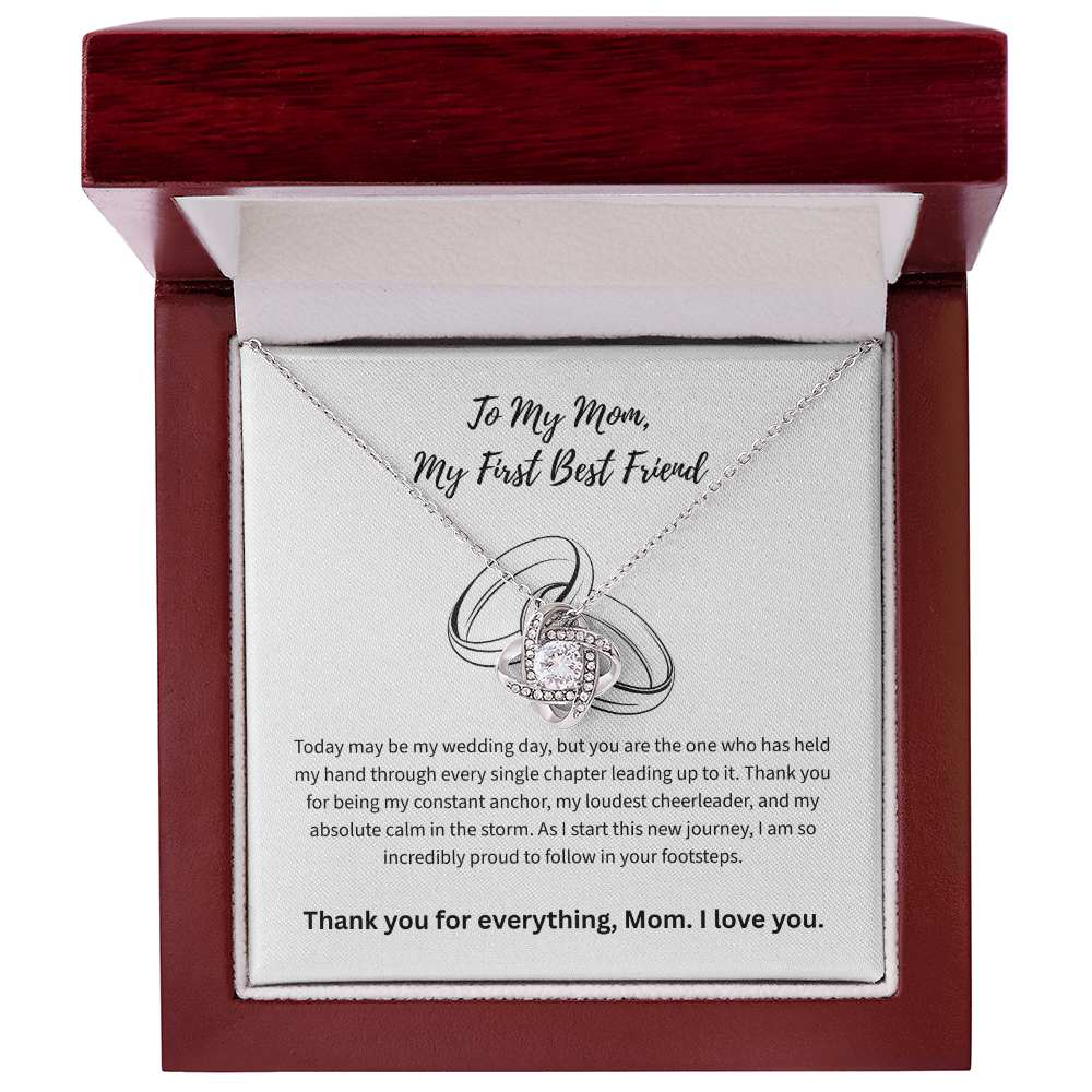 The "First Best Friend" Mother of the Bride Love Knot Necklace