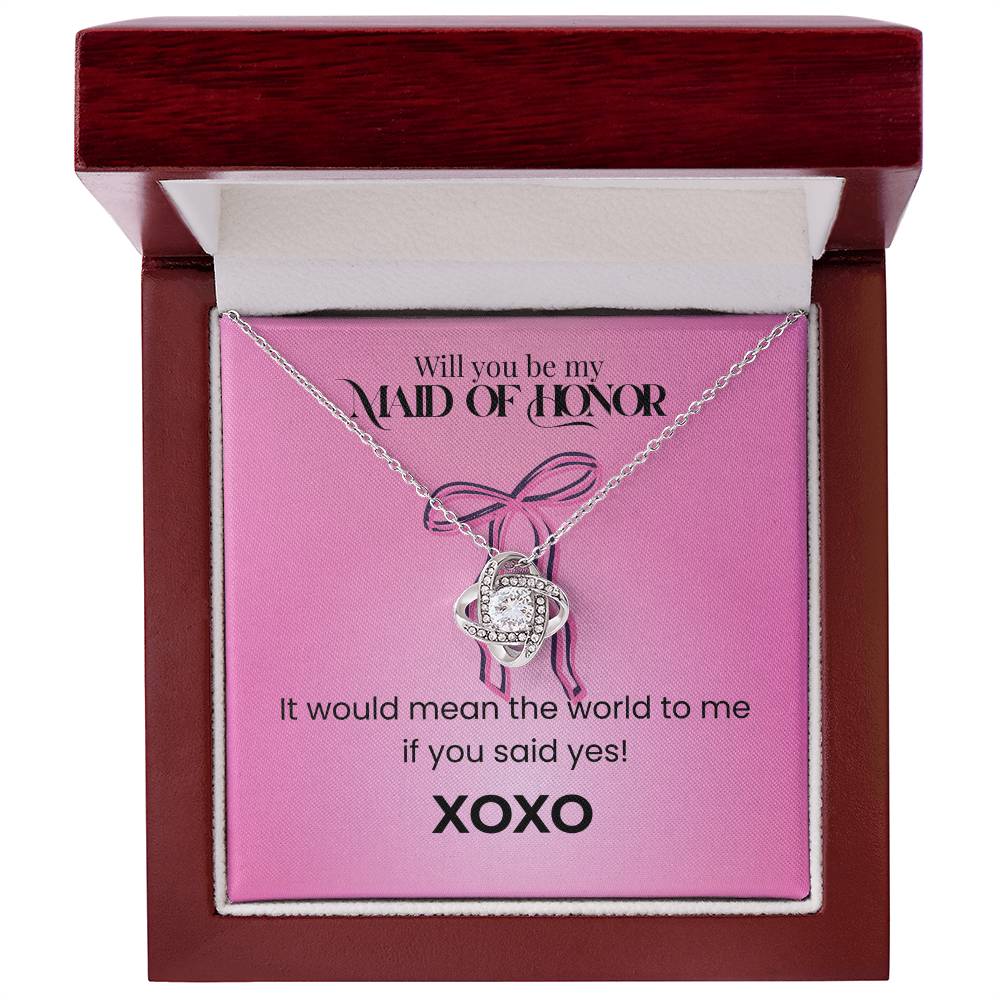 Maid of Honor - XOXO - Love Knot Necklace