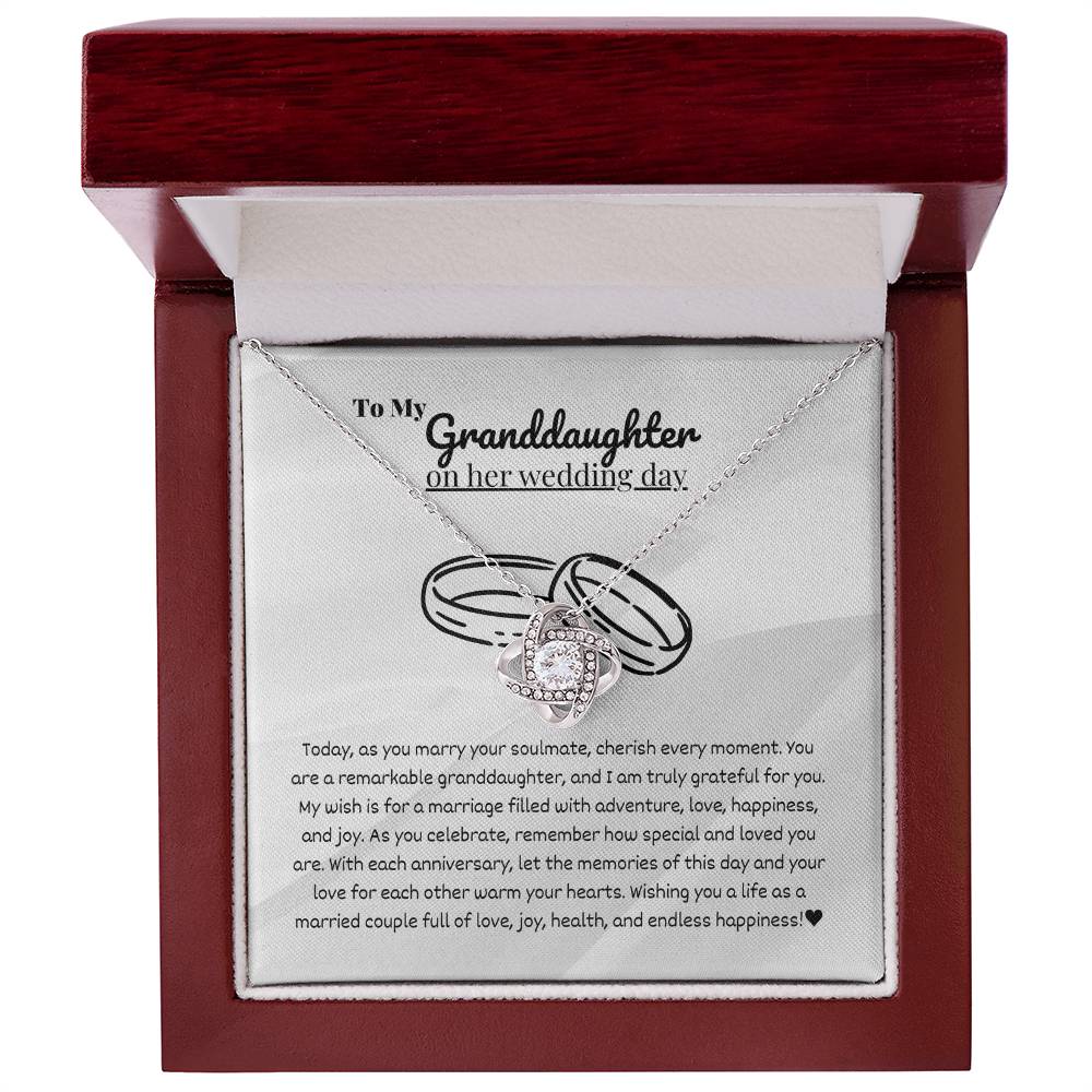 Granddaughter - Today, as you marry - Love Knot Necklace