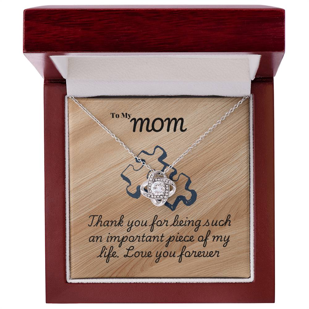 Mom - Thank you - Love Knot Necklace