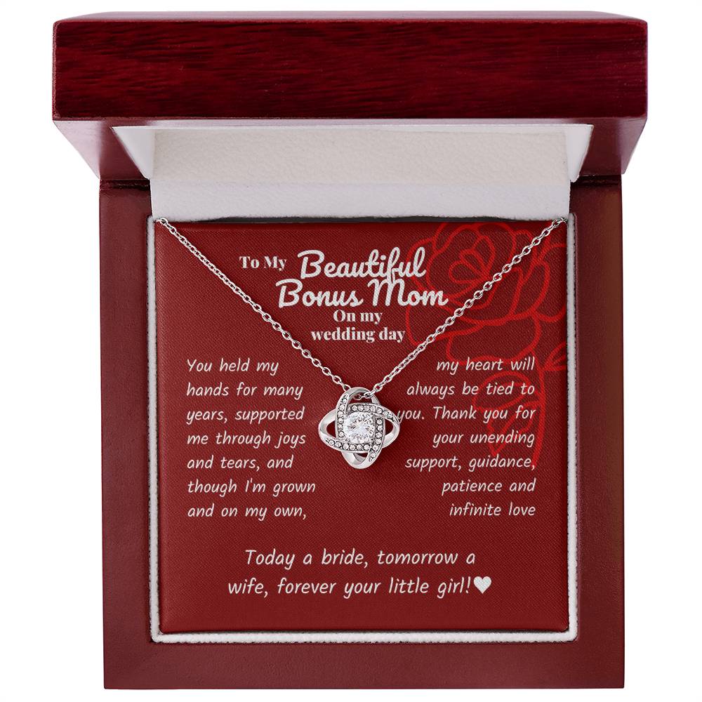 Step mom - You held my hands - Love Knot Necklace