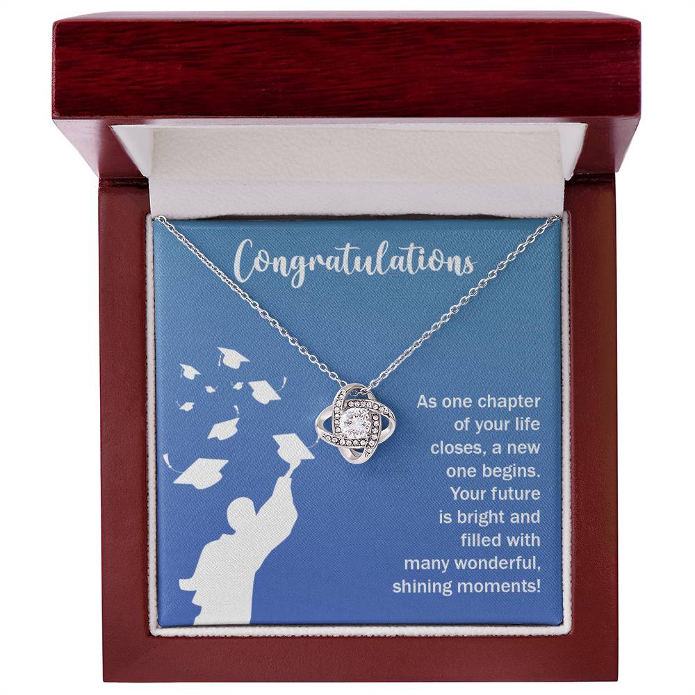 Graduation - As one chapter - Love Knot Necklace